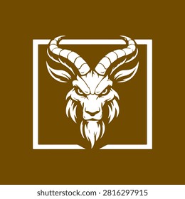 Cabeza cabra feroz logotipo