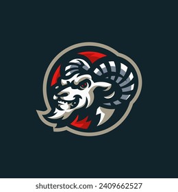 Fierce Goat mascot logo suitable for mascot. logo, icon and sticker