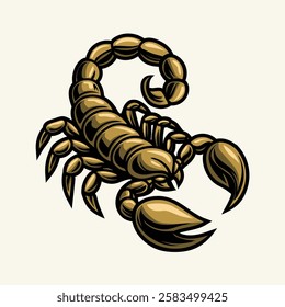 Fierce Gold Scorpion Mascot Illustration