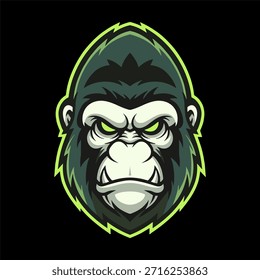 Ilustração do vetor do logotipo do mascote do gorila feroz para esportes e equipes de jogos	