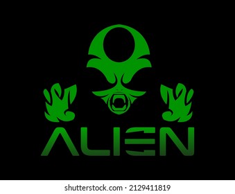 fierce green alien head logo 