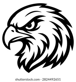 fierce hawk head logo with a sharp hooked beak.