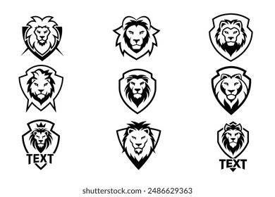 Fierce lion gaming logo vector illustration with bold stroke and electric eye Perfect for esports teams and branding dynamic and high-quality design