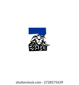 Cabeza de león feroz con melena dinámica que forma la letra Z del alfabeto. Perfecto para Equipos deportivos, marcas de juegos e identidades de logotipos agresivos.