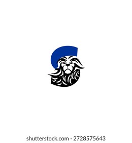 Cabeza de león feroz con melena dinámica que forma la letra S del alfabeto. Perfecto para Equipos deportivos, marcas de juegos e identidades de logotipos agresivos.