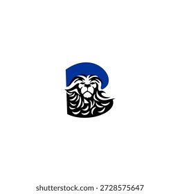 Fierce lion head with dynamic mane forming alphabet B letter. Perfect for sports teams, gaming brands, and aggressive logo identities.