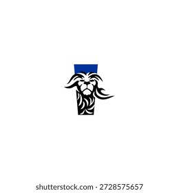Fierce lion head with dynamic mane forming alphabet i letter. Perfect for sports teams, gaming brands, and aggressive logo identities.