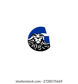 Fierce lion head with dynamic mane forming alphabet G letter. Perfect for sports teams, gaming brands, and aggressive logo identities.