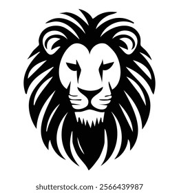 Fierce Lion Head Vector: Black and White Design for Timeless Logo Templates