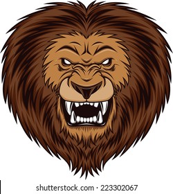 Fierce Lion Head, Vector Illustration