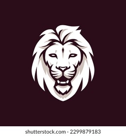 Fierce Lion head vector illustration template. Big cat logo clipart. Can be used for badges, banners, or signs.
