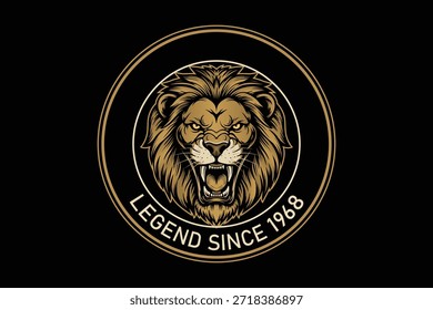 Logotipo del león feroz con el texto de la leyenda desde 1968