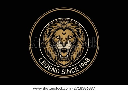 Fierce lion logo with legend since 1968 text