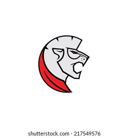 Fierce lion sport mascot sign Branding Identity Corporate vector logo design template Isolated on a white background