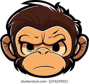 Fierce and menacing, the angry monkey face illustration captures the raw intensity of primal fury, with bared teeth and piercing eyes.