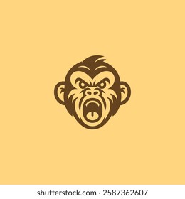 A fierce monkey head logo with intense eyes, embodying wild energy and defiance.