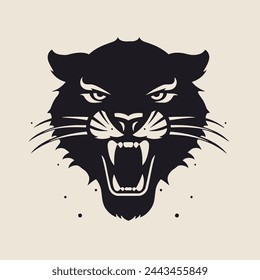 Fierce Panther Logo Predator, Wildlife, Cat, Animal, Icon.