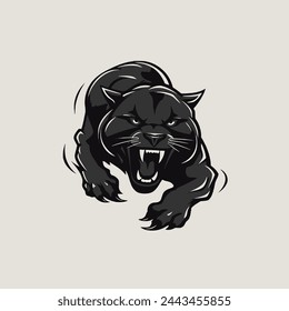 Fierce Panther Logo Predator, Wildlife, Cat, Animal, Icon.