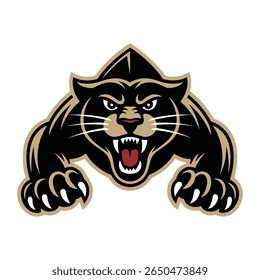 Fierce panther mascot graphic featuring aggressive prowling pose and detailed design