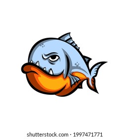 fierce piranha logo. suitable for brand logo company
