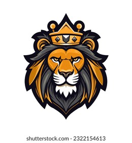 A fierce and powerful lion mascot logo vector clip art illustration, representing strength and dominance, perfect for sports teams and bold branding