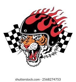 Fierce Racing Tiger Illustration Printable