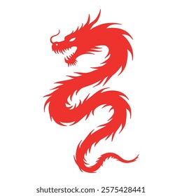 fierce red dragon vector illustration for chinese zodiac and new year celebrations