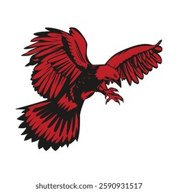 Fierce Red Hawk Logo – Aggressive Falcon Mascot Design