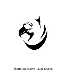Fierce and scary eagle vector logo design