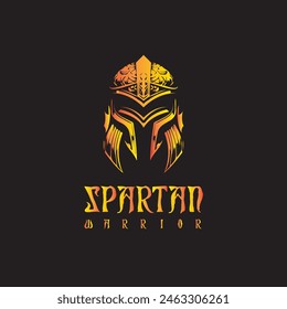 A Fierce Spartan Warrior Logo, Showing Power and Strength on a Dark Background, Gradient Logo