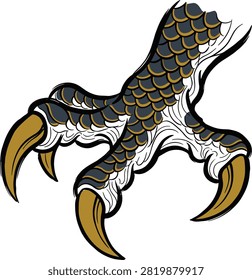 Fierce talon icon with sharp golden claws and detailed dark scales suggesting power and agility