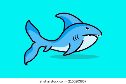 fierce and terrible shark vector ilustration.