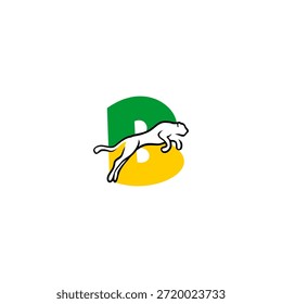 Stark Tiger springende Buchstabe B-Logo. Perfekt für wettbewerbsfähige Teams, extreme Marken und leistungsstarke Logo-Visuals