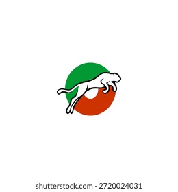 Tigre feroz saltando Letra O logo. Perfecto para Equipos competitivos, marcas extremas y potentes imágenes de logotipos