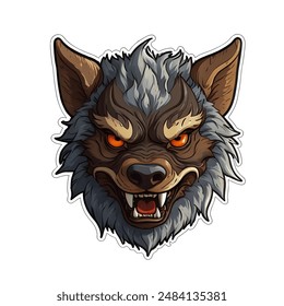 Fierce Tiger Vector Sticker, This image sticker features a powerful boar with a fierce expression, It's great for use as a logo, on clothing, or as a print sticker