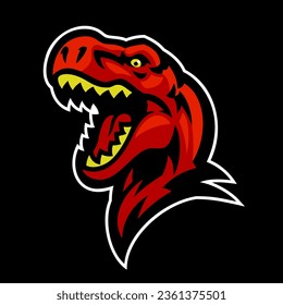 Fierce T-rex Head Mascot Logo Illustration