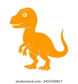 Fierce Tyrannosaurus Rex silhouette in striking orange, exuding power and prehistoric dominance.