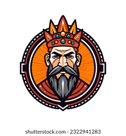 A fierce Viking head vector clip art illustration, exuding strength and determination, perfect for Viking-inspired designs and historical projects
