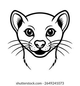 fierce weasel head in stealth pose and narrow eyes version two on white background Vector illustration