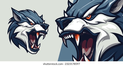 Fierce Werewolf Logo: Ilustración vectorial sorprendente para equipos deportivos dominantes y deportivos electrónicos