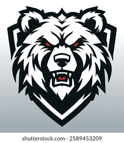 Fierce White Bear Mascot Logo – Modern Esports and Sports Team Emblem