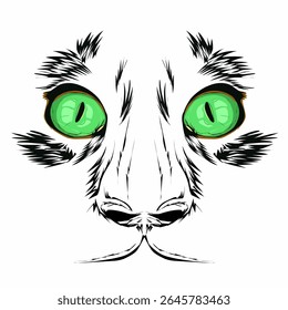 ilustração do vetor da face do tigre branco feroz