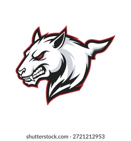 Fierce White Wolf Head Maskottchen Logo Vektorgrafik