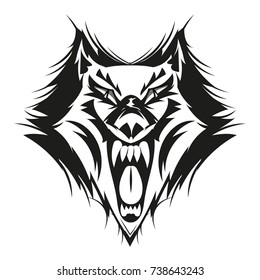 Fierce wolf face.