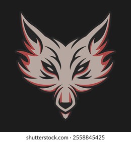 Fierce Wolf head illustration on vibrant color and dark background. Its perfect for apparel, poster and sport or e-sport mascot