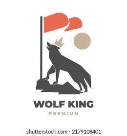 Logo de la ilustración del lobo feroz con bandera