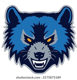 fierce wolverine sports team logo illustration vector art isolated