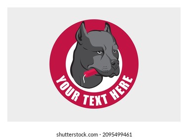 Fierce-faced black pitbull biting a dynamite suitable for  logo