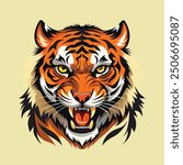 fierce-tiger vector  style and illustration