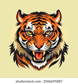 fierce-tiger vector  style and illustration